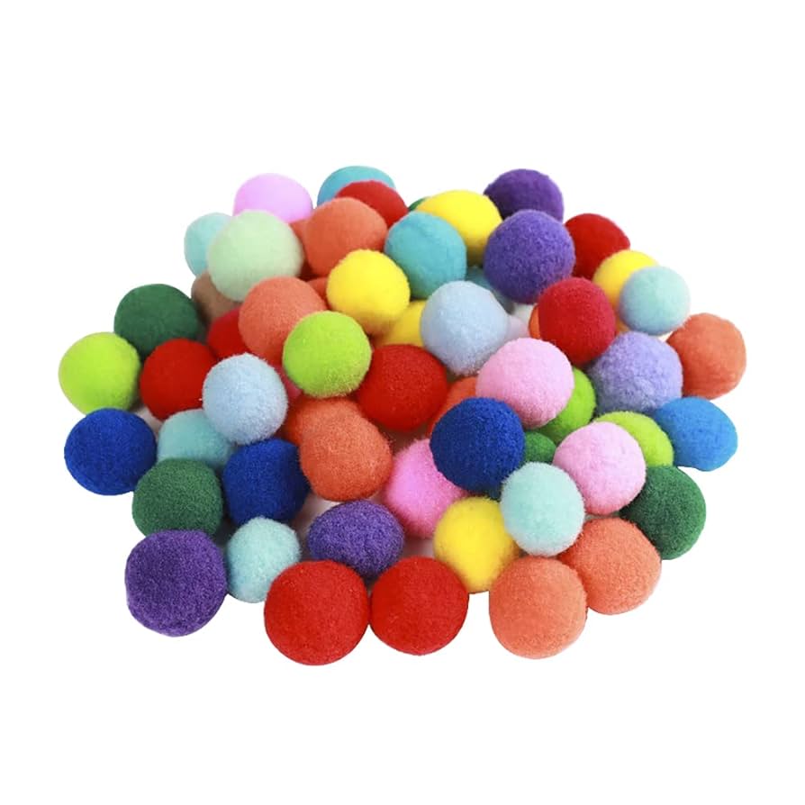 ccHuDE 100 Pcs 3cm Pom Poms Large Multicolor Pom Poms